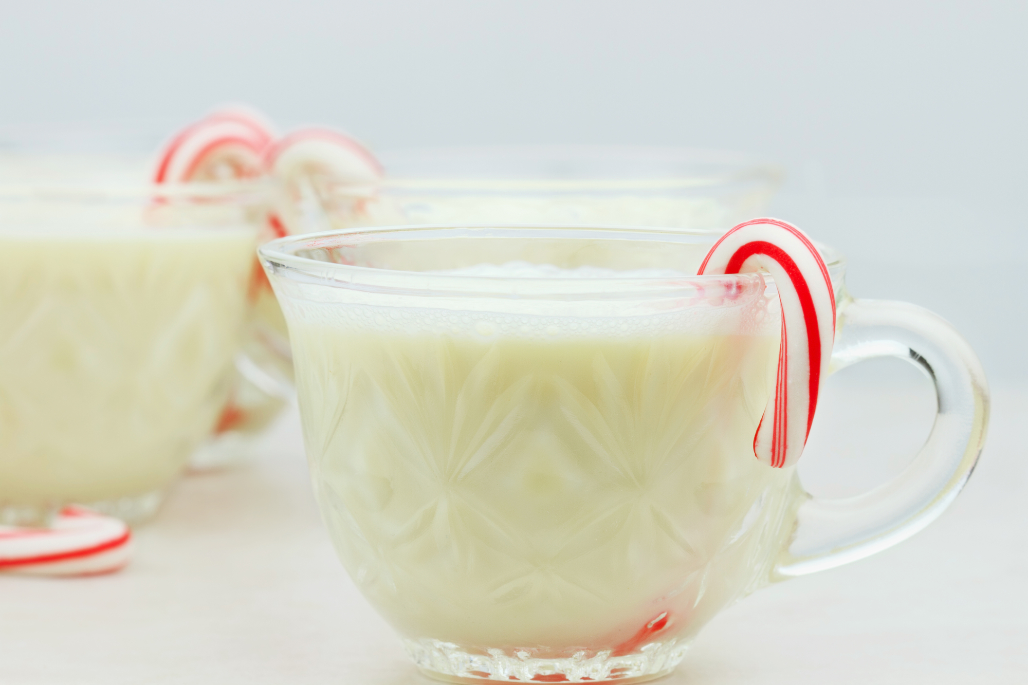 Eggnog and candy canes; foods that are not good for your teeth. 